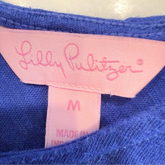 Lilly Pulitzer LOT OF 2 Tops Sleeveless 1- White 1- Blue Fringe Trim Sz M - Picture 12 of 16